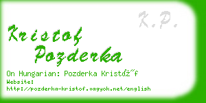 kristof pozderka business card